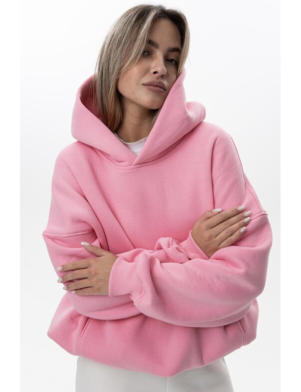 Унисекс оверсайз худи с рельефами на стяжках на флисе