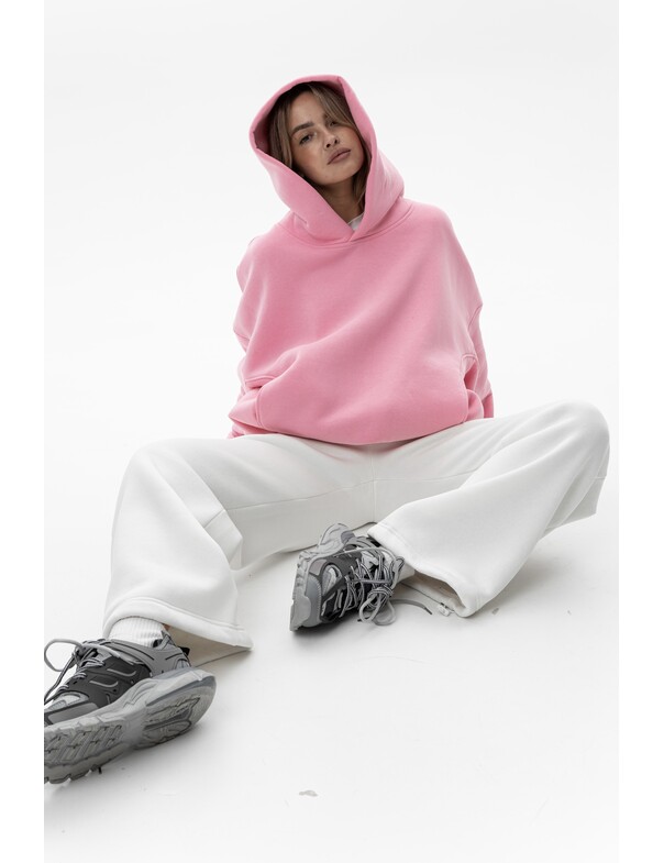 Унисекс оверсайз худи с рельефами на стяжках на флисе