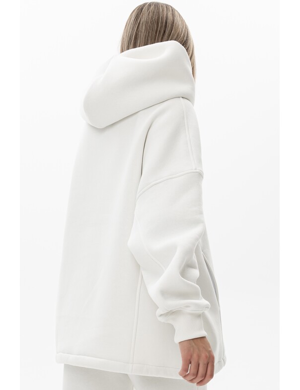 Унисекс оверсайз худи с рельефами на стяжках на флисе