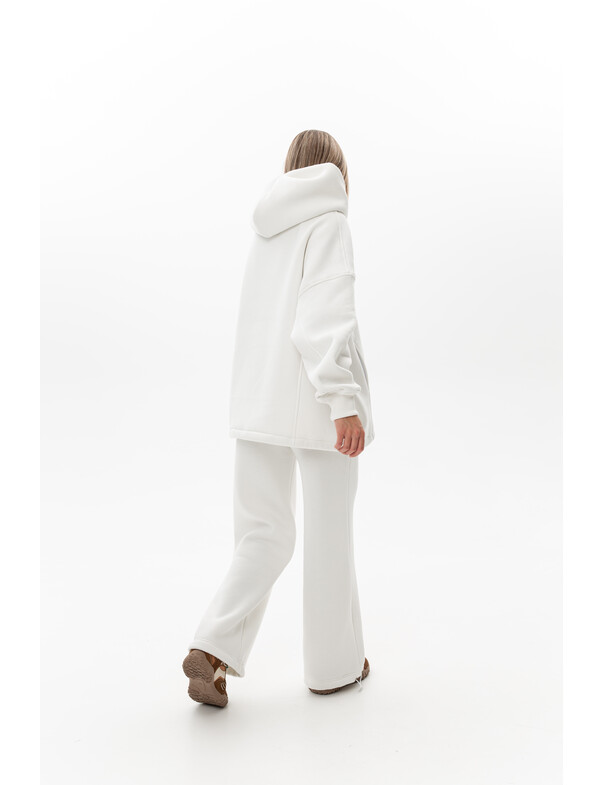 Унисекс оверсайз худи с рельефами на стяжках на флисе