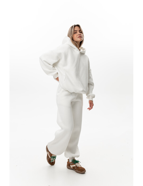 Унисекс оверсайз худи с рельефами на стяжках на флисе