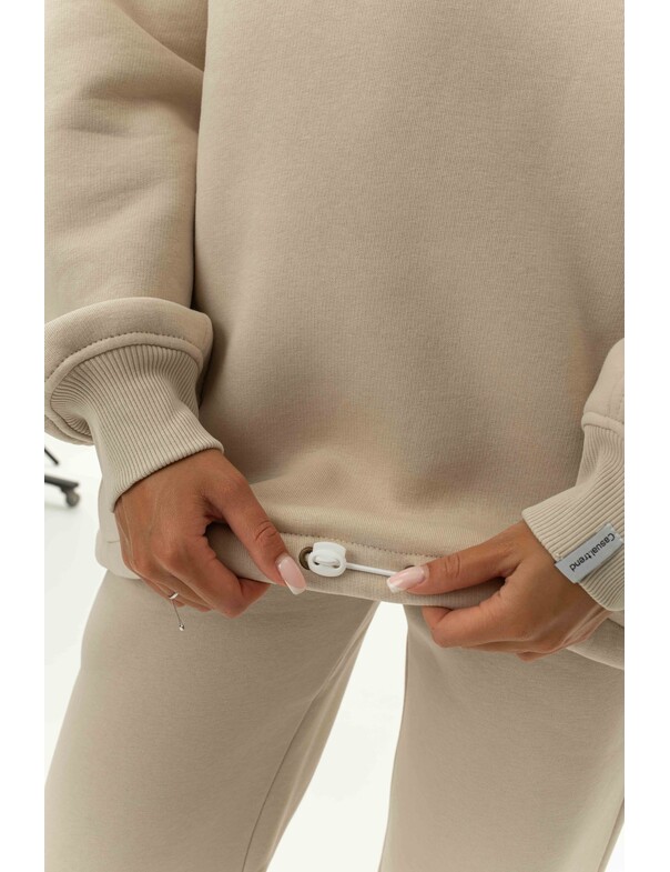 Унисекс оверсайз худи с рельефами на стяжках на флисе