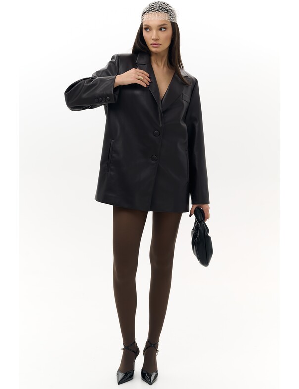 Женский оверсайз жакет из экокожи Женский оверсайз жакет из экокожи