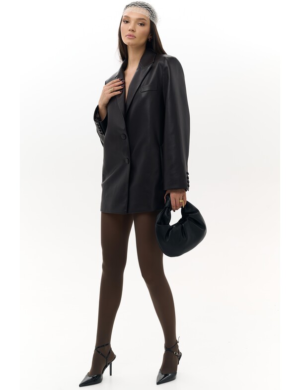Женский оверсайз жакет из экокожи Женский оверсайз жакет из экокожи