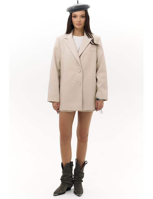 Женский оверсайз жакет из экокожи Женский оверсайз жакет из экокожи