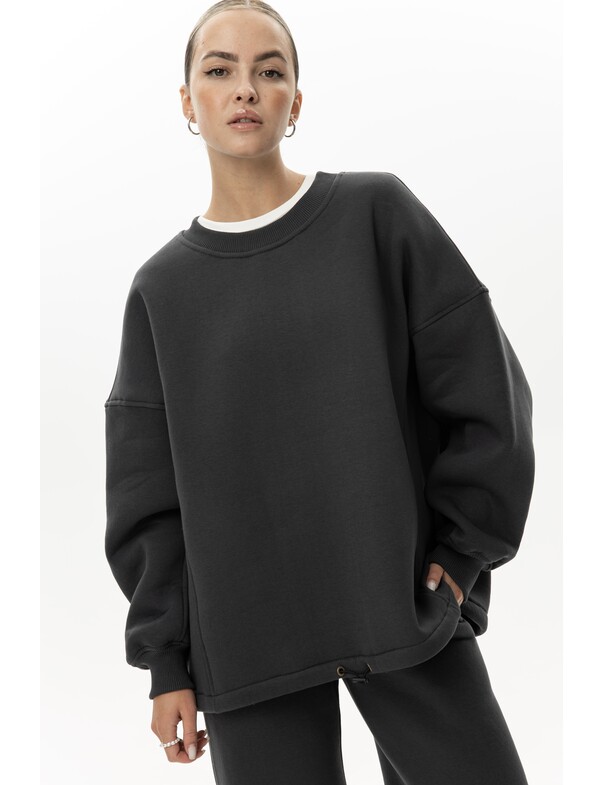 Унисекс свитшот премиум со стяжкой на флисе