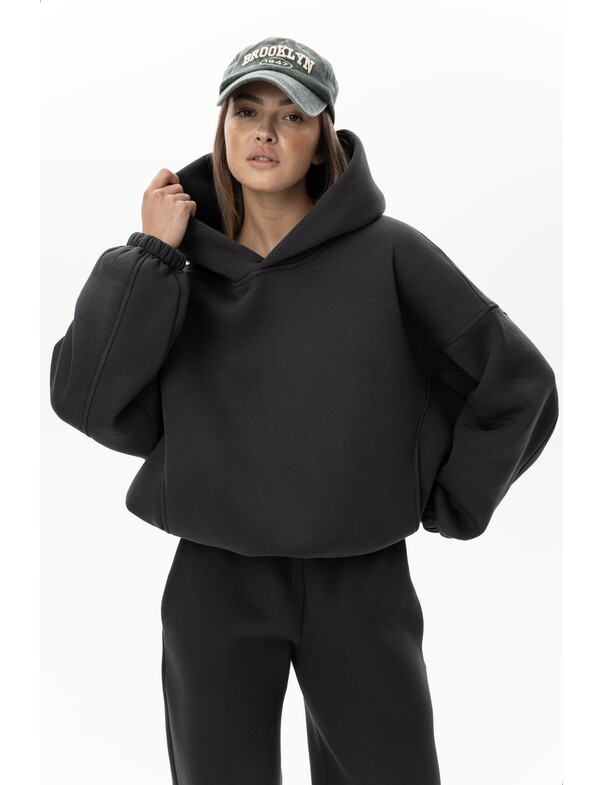 Унісекс оверсайз худі з рельєфами на стяжках