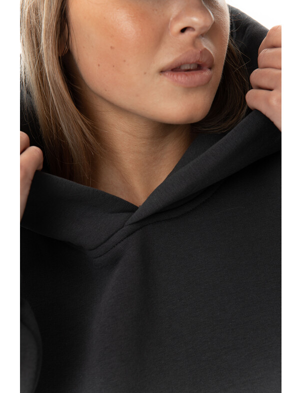 Унисекс оверсайз худи с рельефами на стяжках на флисе обновленный