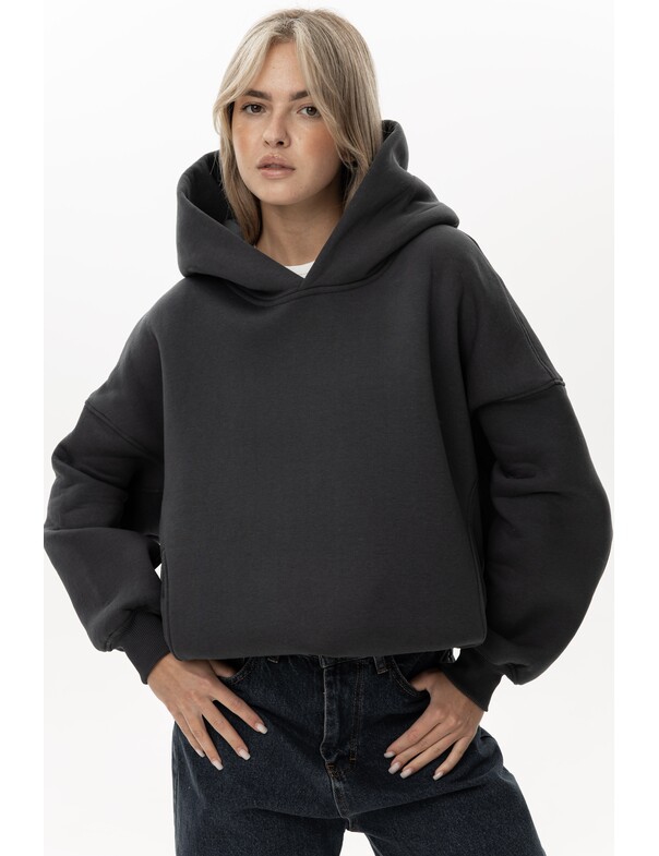 Унісекс оверсайз худі з рельєфами на стяжках на флісі