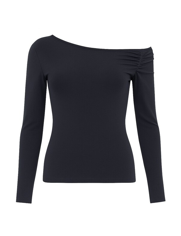 Лонгслив со сборкой на плечо