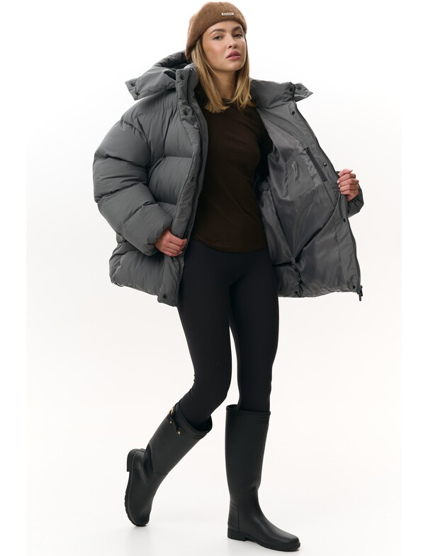 Пуховик базовый удлиненный
