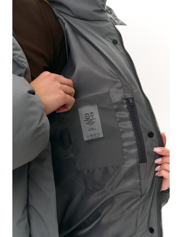 Пуховик базовый удлиненный