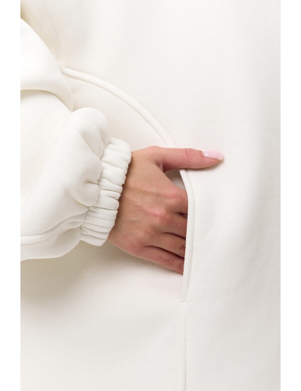 Унисекс оверсайз худи с рельефами на стяжках на флисе обновленный