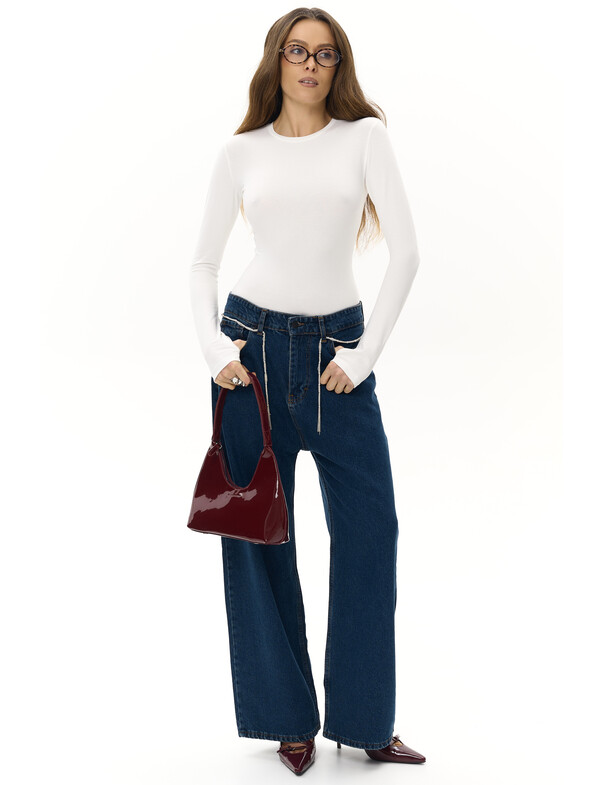 Лонгслів віскоза з вирізом на пальчик