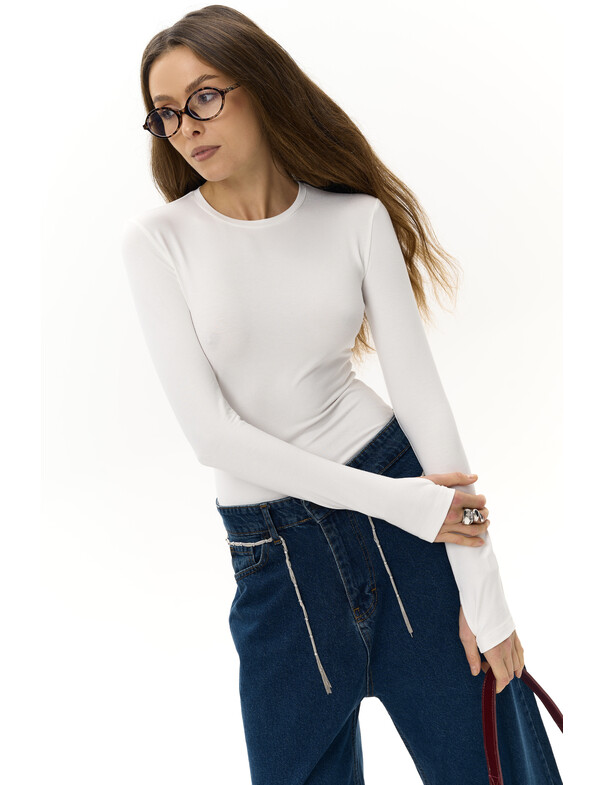 Лонгслів віскоза з вирізом на пальчик