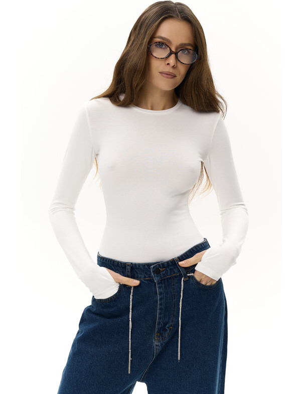 Лонгслів віскоза з вирізом на пальчик