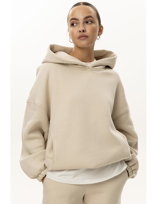 Унисекс оверсайз худи с рельефами на стяжках на флисе обновленный