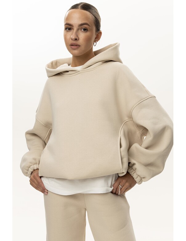 Унісекс оверсайз худі з рельєфами на стяжках