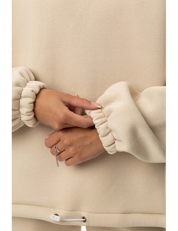 Унисекс оверсайз худи с рельефами на стяжках на флисе обновленный