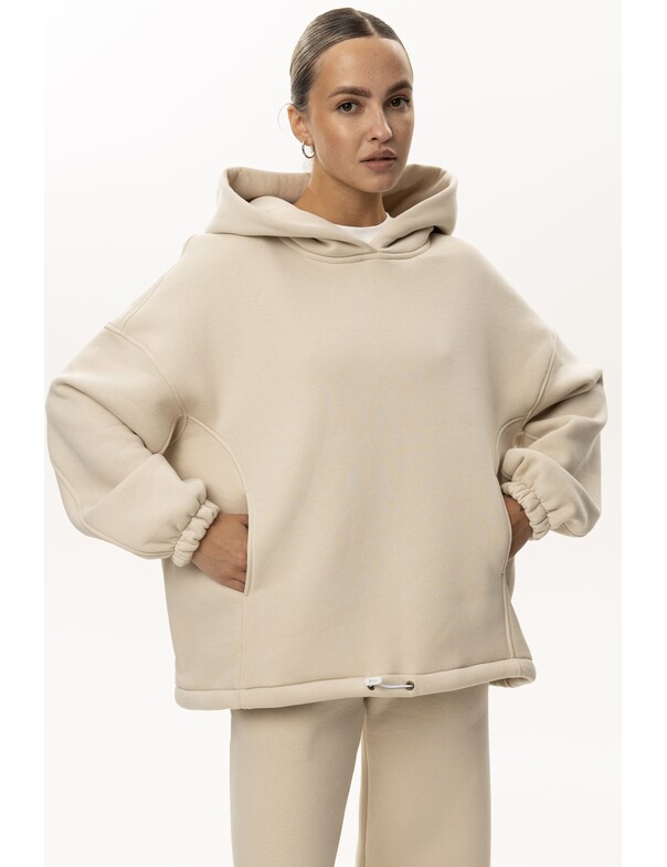 Унісекс оверсайз худі з рельєфами на стяжках