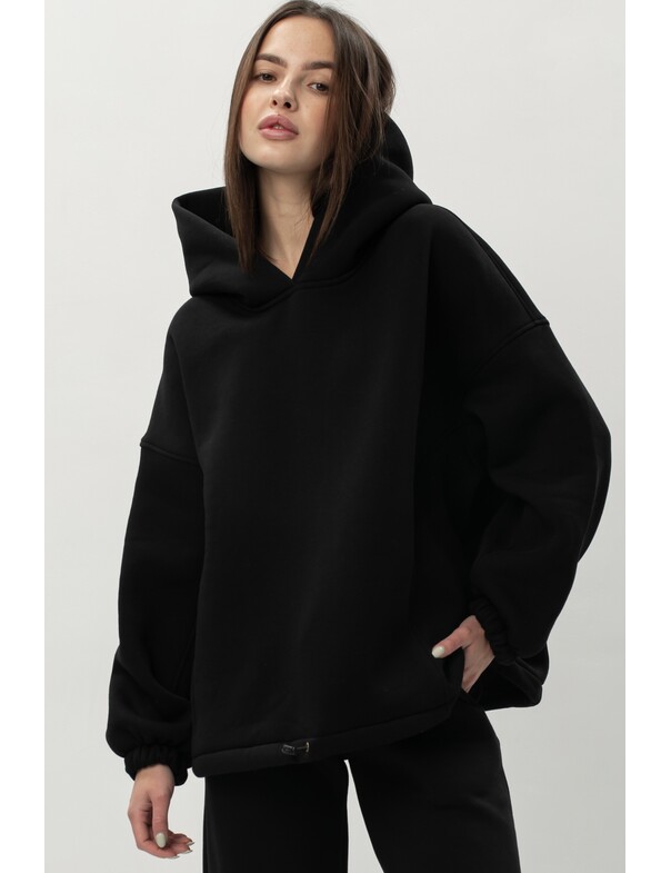 Унісекс оверсайз худі з рельєфами на стяжках