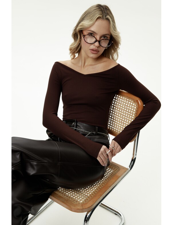 Лонгслів з відкритими плечима