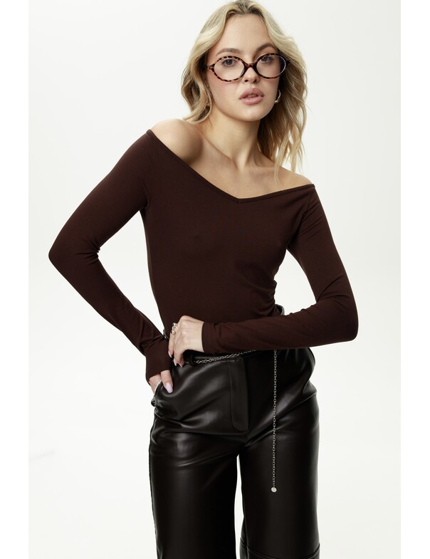 Лонгслів з відкритими плечима