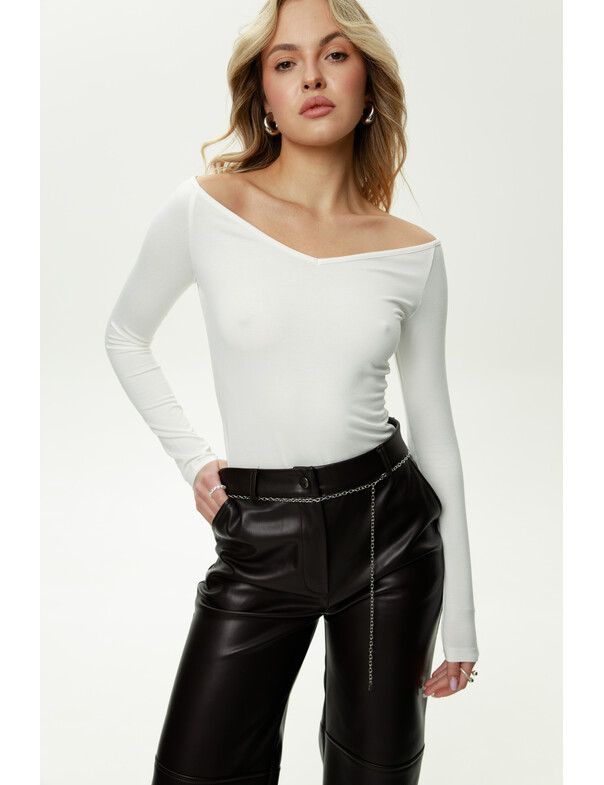 Лонгслів з відкритими плечима