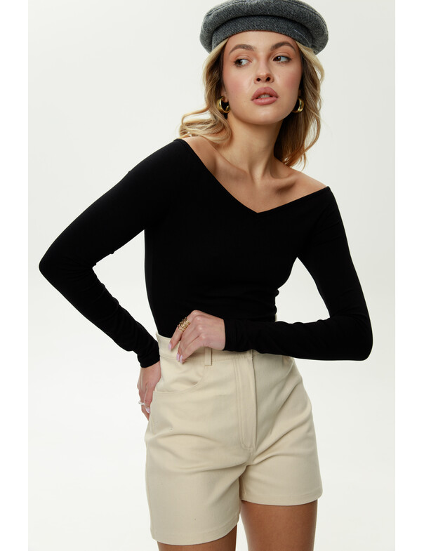 Лонгслів з відкритими плечима