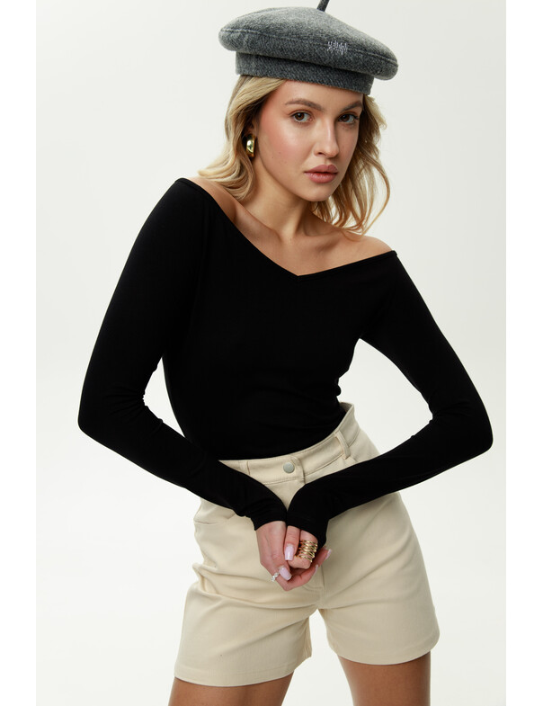 Лонгслів з відкритими плечима