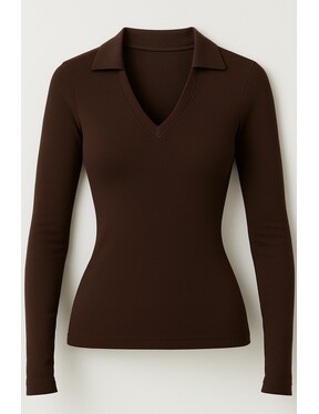 Лонгслів приталений з воротніком