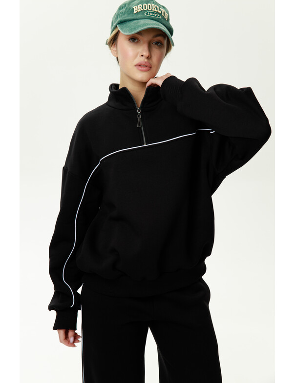 Свитшот с кантом на флисе