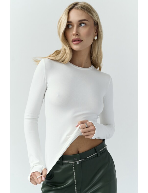 Лонгслів віскоза з вирізом на пальчик