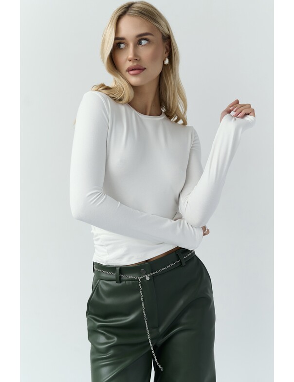 Лонгслів віскоза з вирізом на пальчик