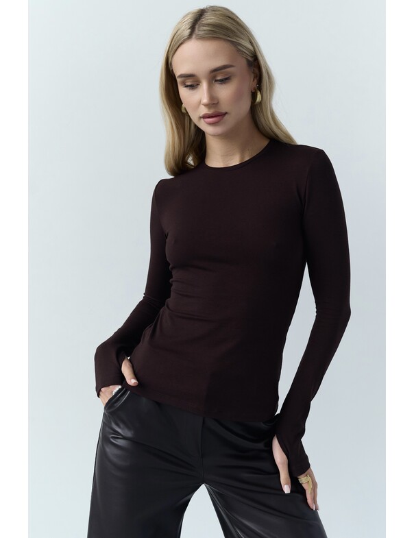 Лонгслів віскоза з вирізом на пальчик