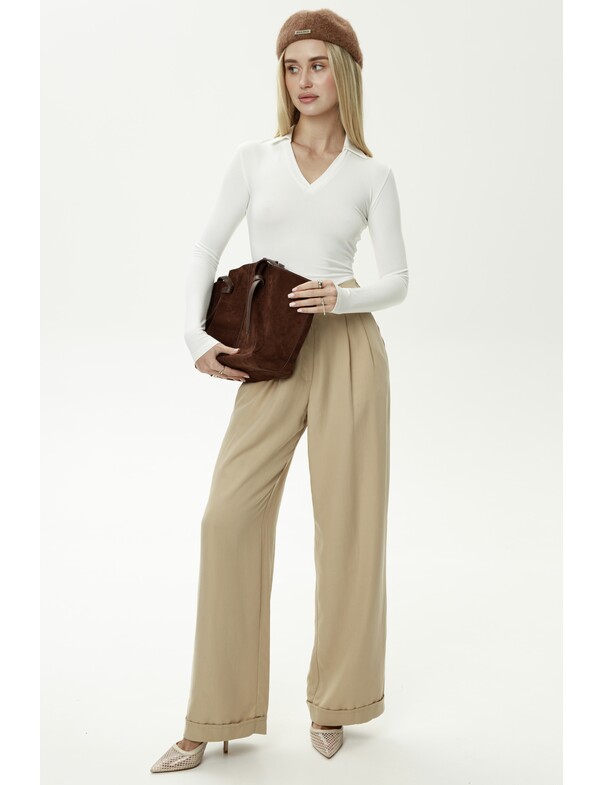 Лонгслів приталений з воротніком