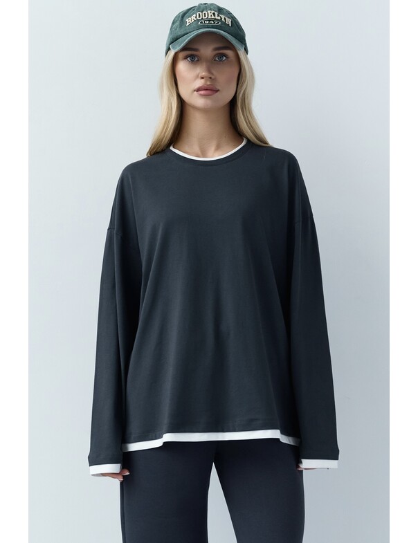 Лонгслив оверсайз двошаровий