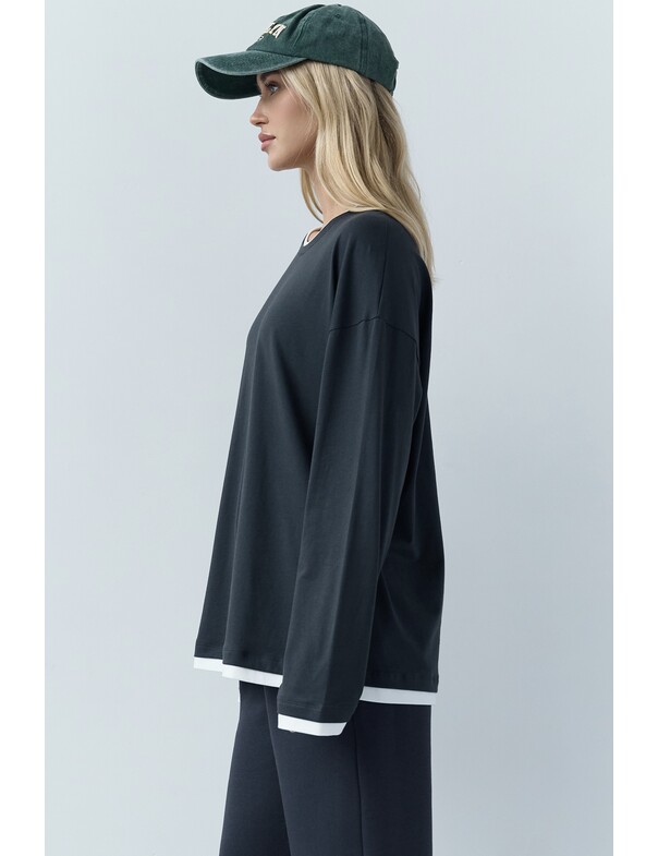 Лонгслив оверсайз двошаровий