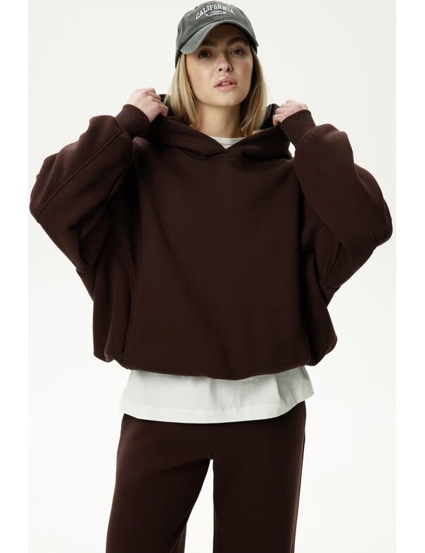 Унісекс оверсайз худі з рельєфами на стяжках на флісі