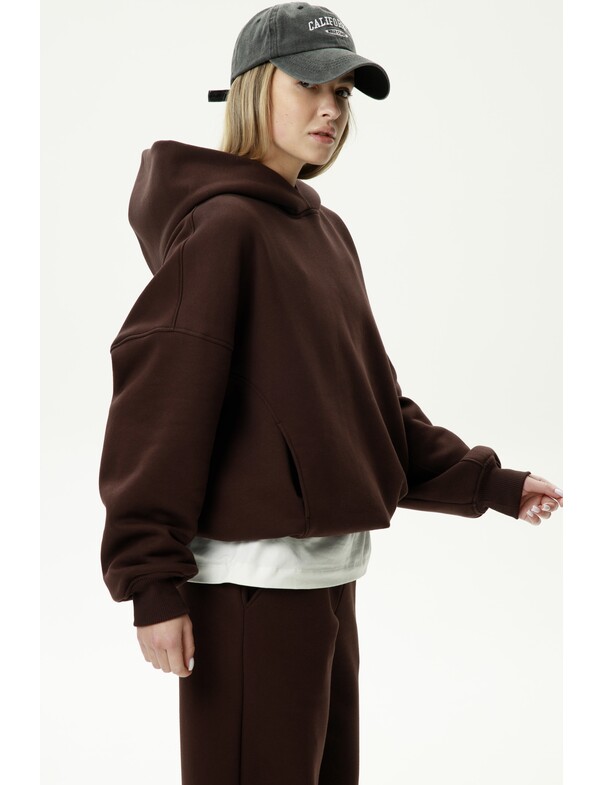 Унісекс оверсайз худі з рельєфами на стяжках на флісі