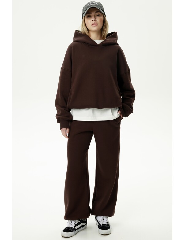 Унісекс оверсайз худі з рельєфами на стяжках на флісі