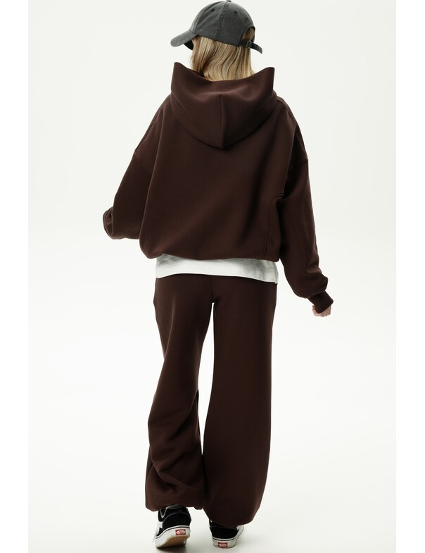 Унісекс оверсайз худі з рельєфами на стяжках на флісі