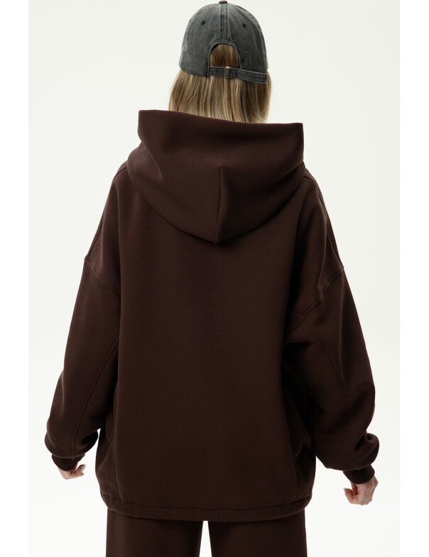 Унісекс оверсайз худі з рельєфами на стяжках на флісі