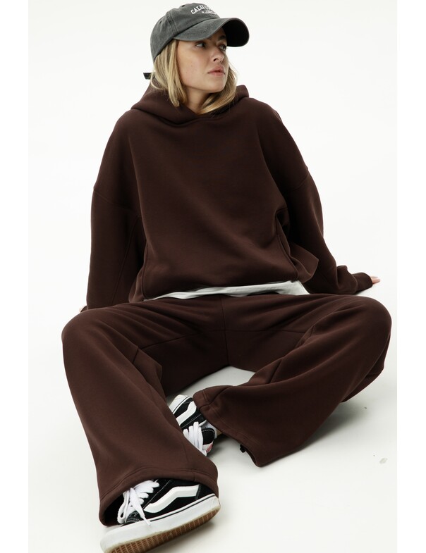 Унісекс оверсайз худі з рельєфами на стяжках на флісі