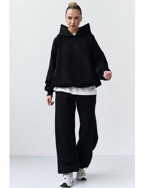 Оверсайз худи со стяжками на микрофлисе