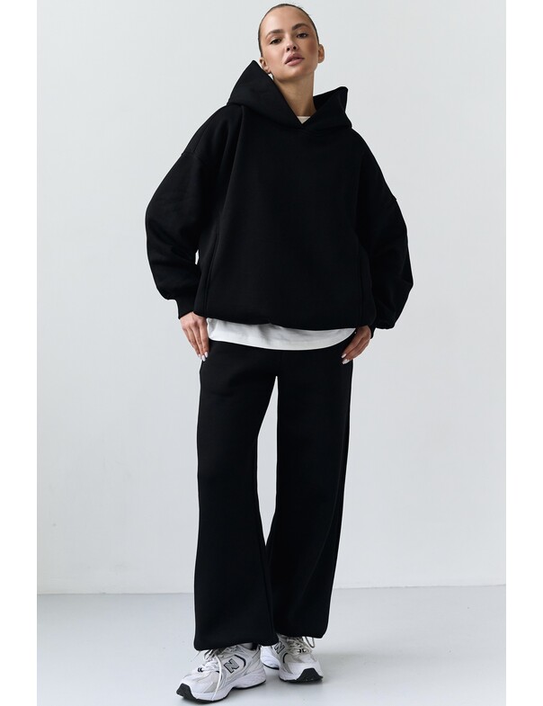 Оверсайз худи со стяжками на микрофлисе