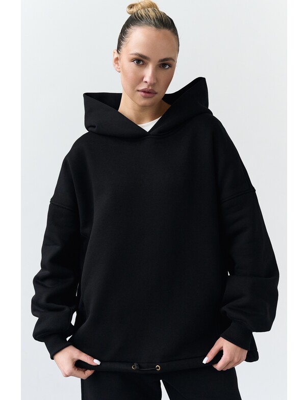 Оверсайз худи со стяжками на микрофлисе