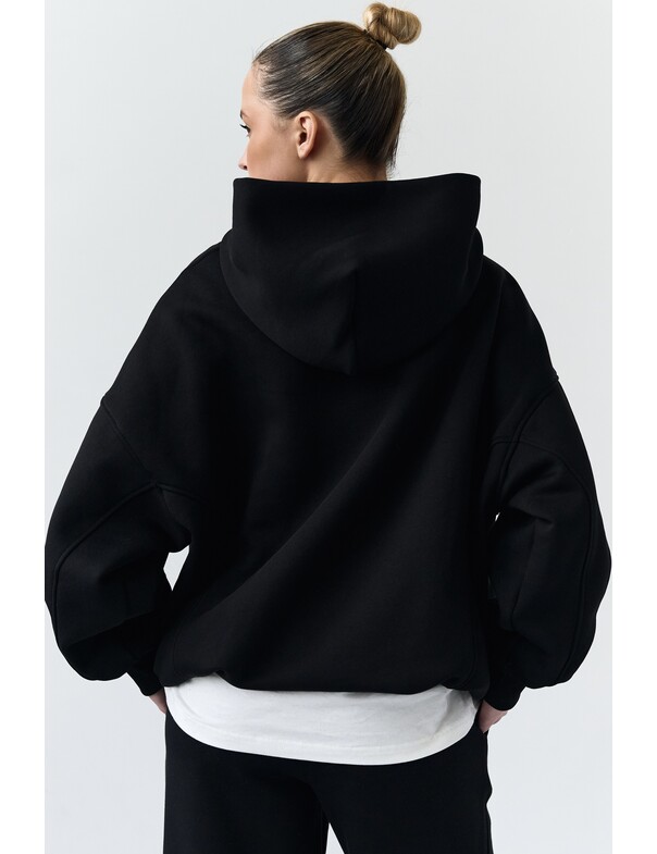 Оверсайз худи со стяжками на микрофлисе