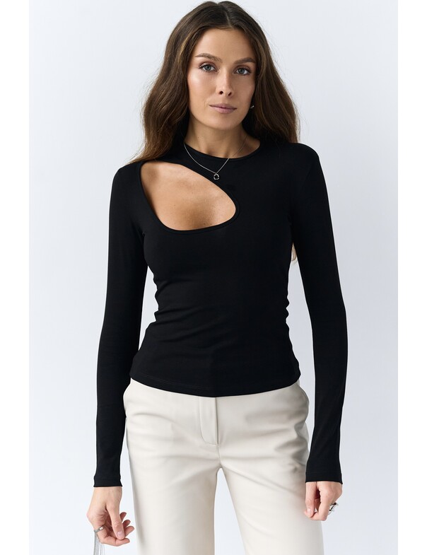 Лонгслив с асимметричным вырезом