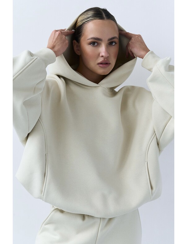 Оверсайз худи со стяжками на микрофлисе